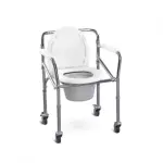 01.24 Mobile Wheeled Commode Chair Commode - Castors Lock